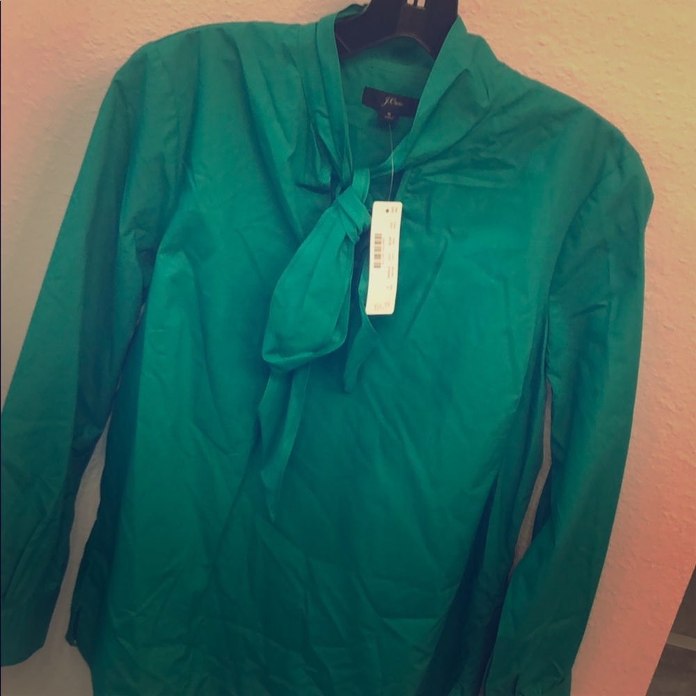 JCREW green blouse